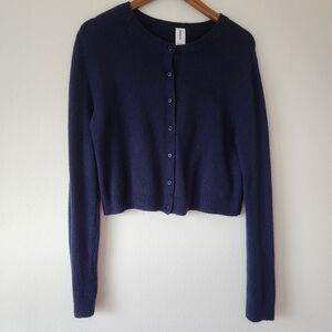 Navy Blue Button-Up Cardigan
